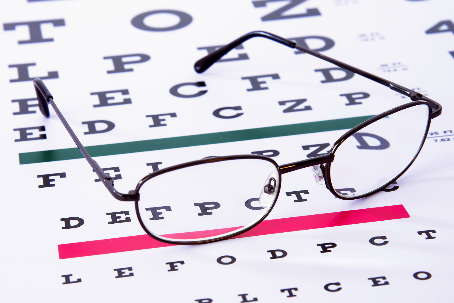 Eye sight test, eye examination, eye chart, glasses, designer frames
